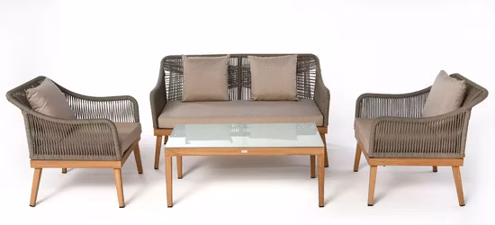 Набор мебели для патио из 3 предметов с журнальным столиком для двора и бистро